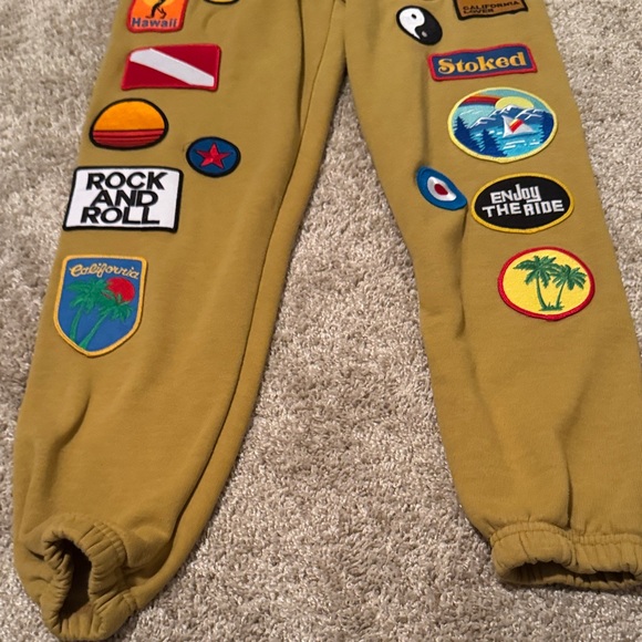 Aviator Nation VINTAGE PATCH SWEATPANTS - KHAKI perfect condition - Picture 8 of 10